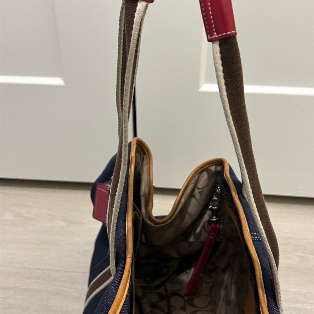 Coach Vintage Hampton Blue Denim Weekender Tote - Picture 11 of 16
